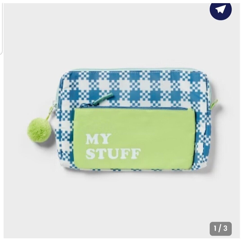 2pk Kids' Houndstooth and My Stuff Gifting Pouch Set - Pillowfort™